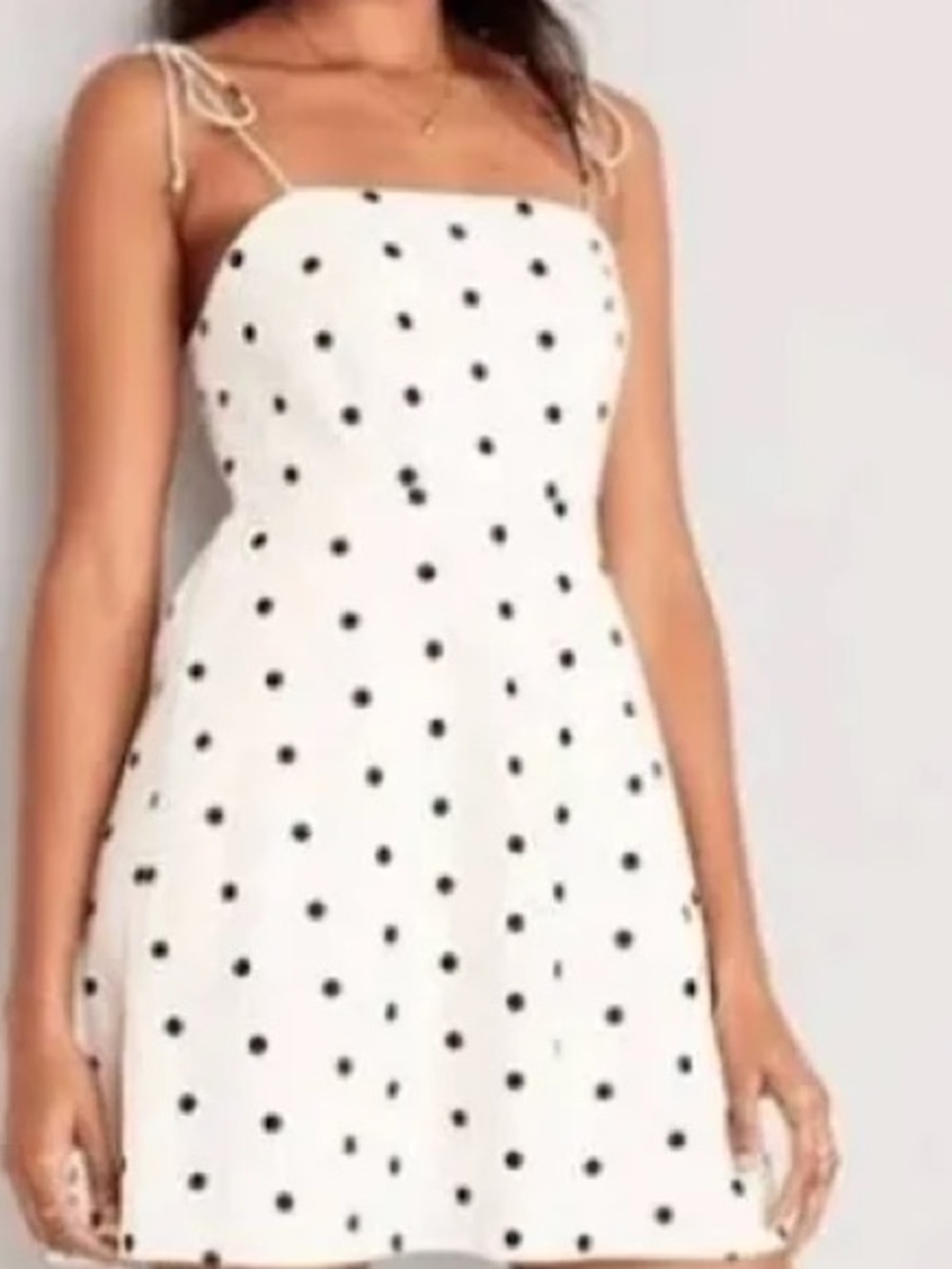 Old Navy, black and white polkadot fit, and flare dress